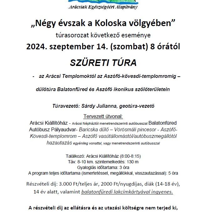 Szüreti túra 2024.09.14.