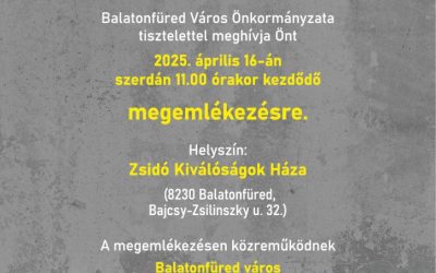 Holokauszt emléknap 2025.04.16.