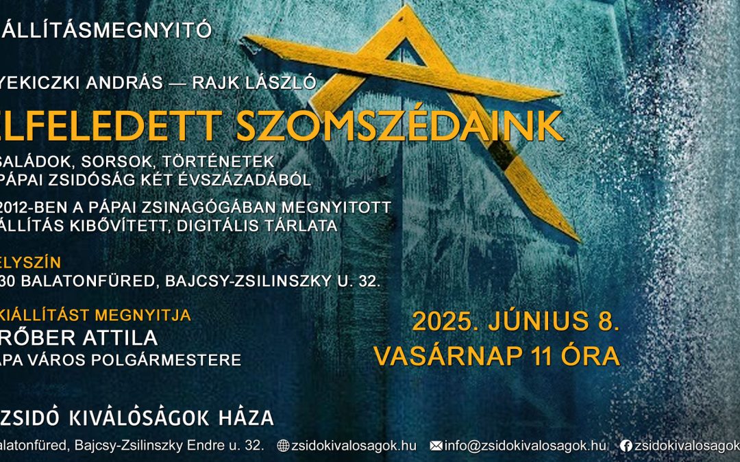 Kiállításmegnyitó: Elfeledett szomszédaink – ZsKH 2025.06.08.