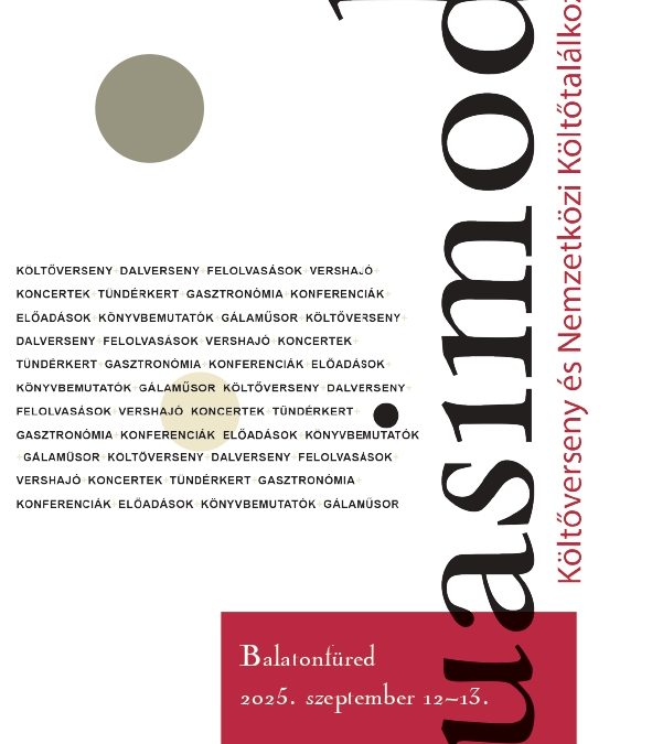 33. Quasimodo Költőverseny és Nemzetközi Költőtalálkozó 2025.09.12-13.