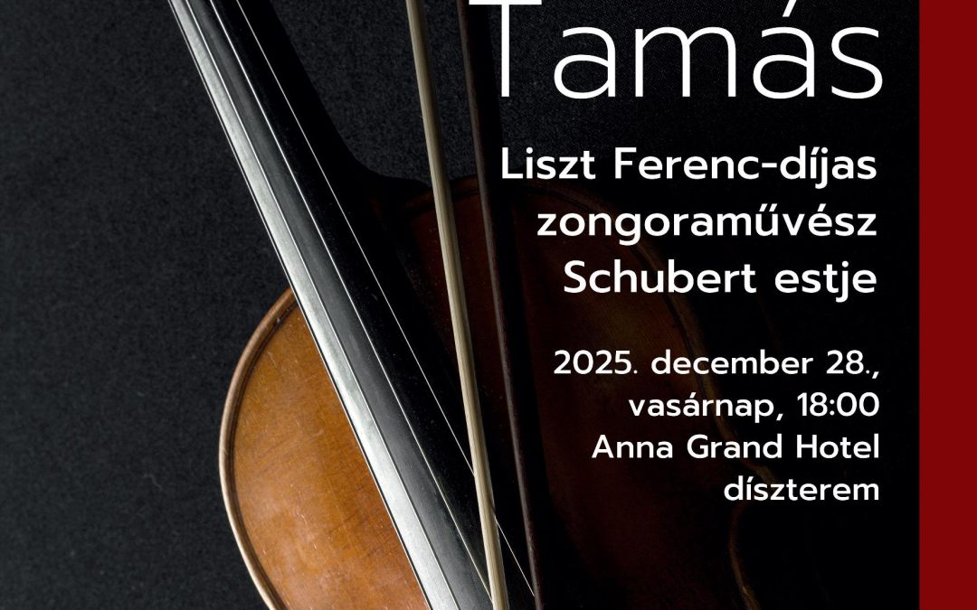 Komolyzenei koncertsorozat – Érdi Tamás Liszt Ferenc-díjas zongoraművész Schubert estje 2025.12.28.