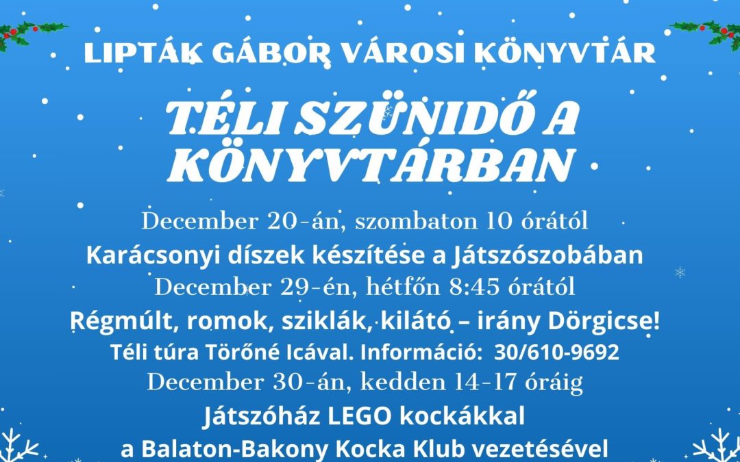 Téli Szünidő A Könyvtárban