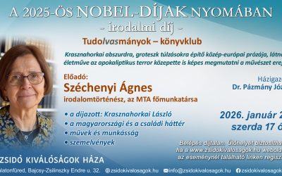 Tudolvasmányok 2026.01.28. 17:00 Zsidó Kiválóságok Háza