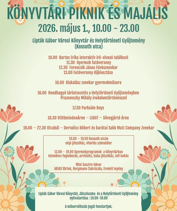 Könyvtári piknik és majális 2026.05.01.